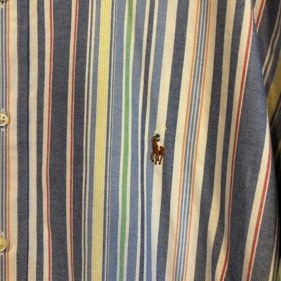 Ralph Lauren Mens Striped Pony Embroidered Button Down Shirt Size XLT - Picture 3 of 6